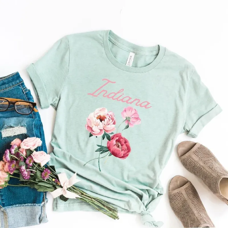 Indiana Flower Colorful Short Sleeve Tee sold by Zulily