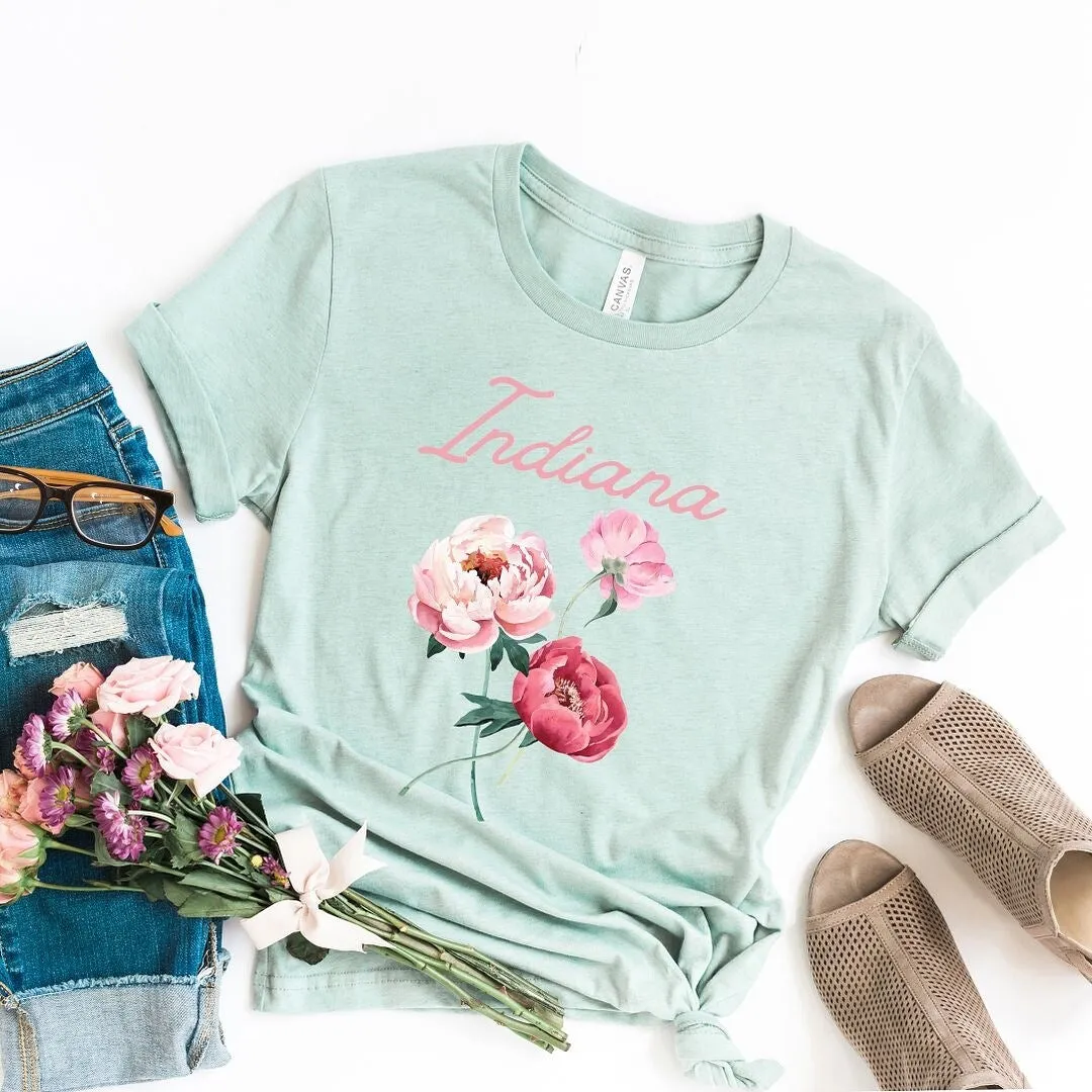 Indiana Flower Colorful Short Sleeve Tee sold by Zulily