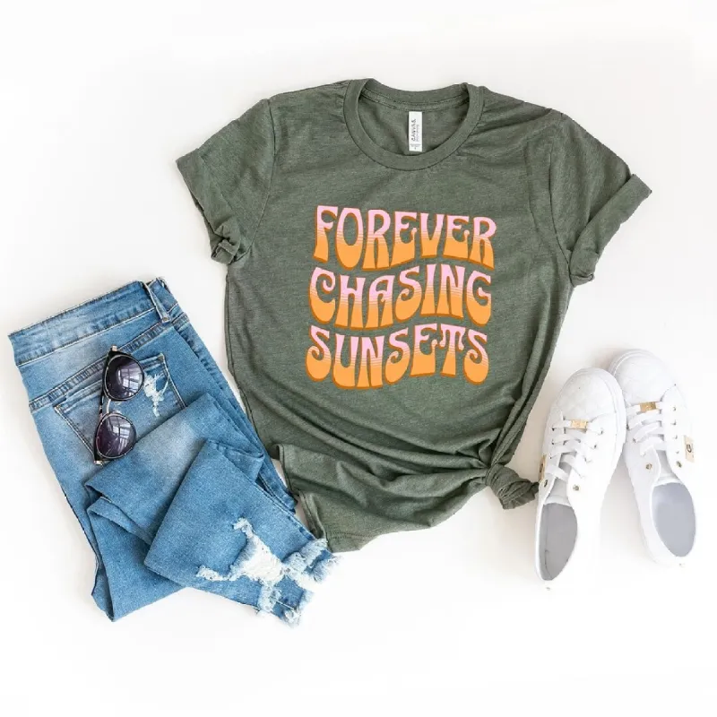 Forever Chasing Sunsets Wavy Short Sleeve Tee sold by Zulily