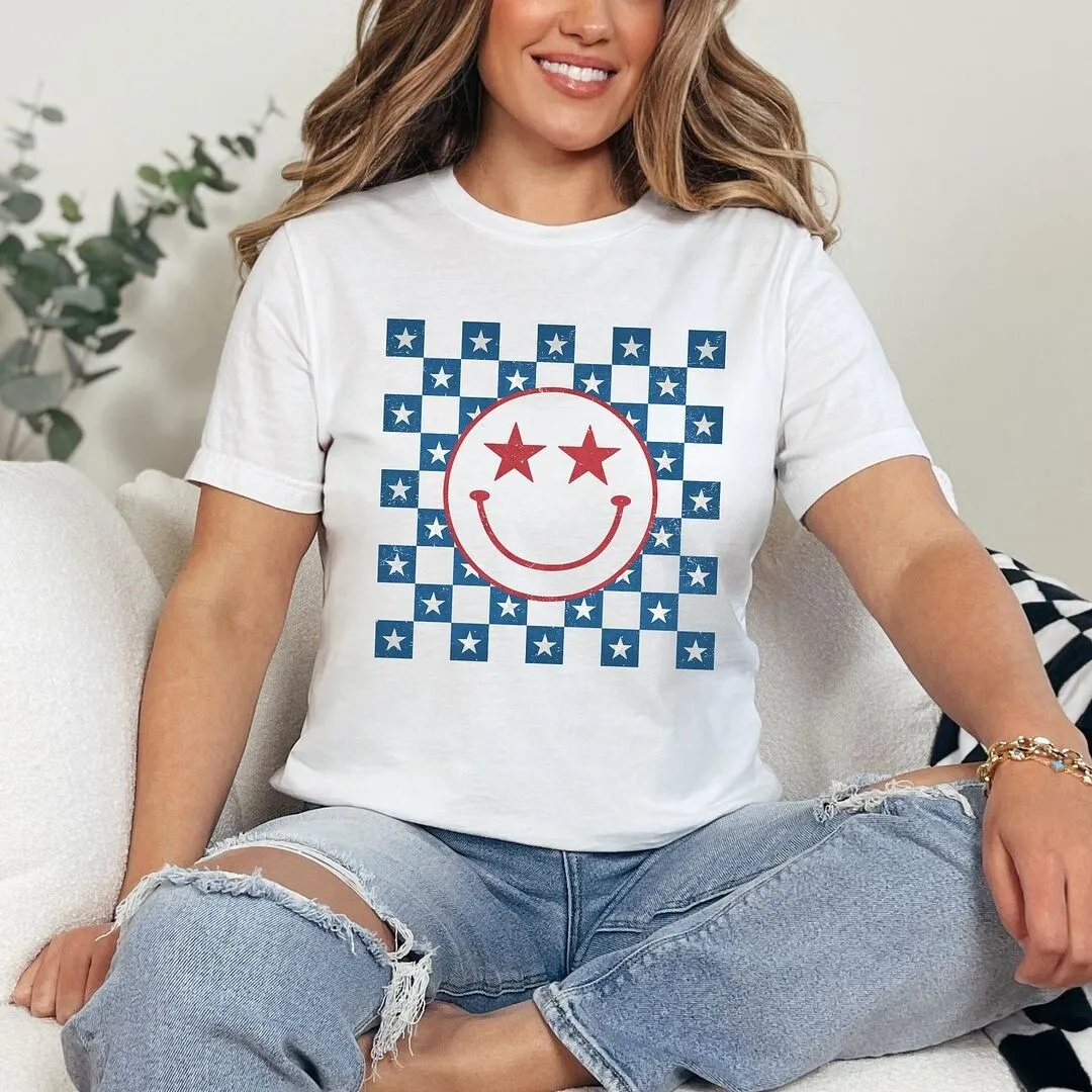 Patriotic Smiley Stars Short Sleeve Crewnneck Tee sold by Zulily product image thumbnail 3