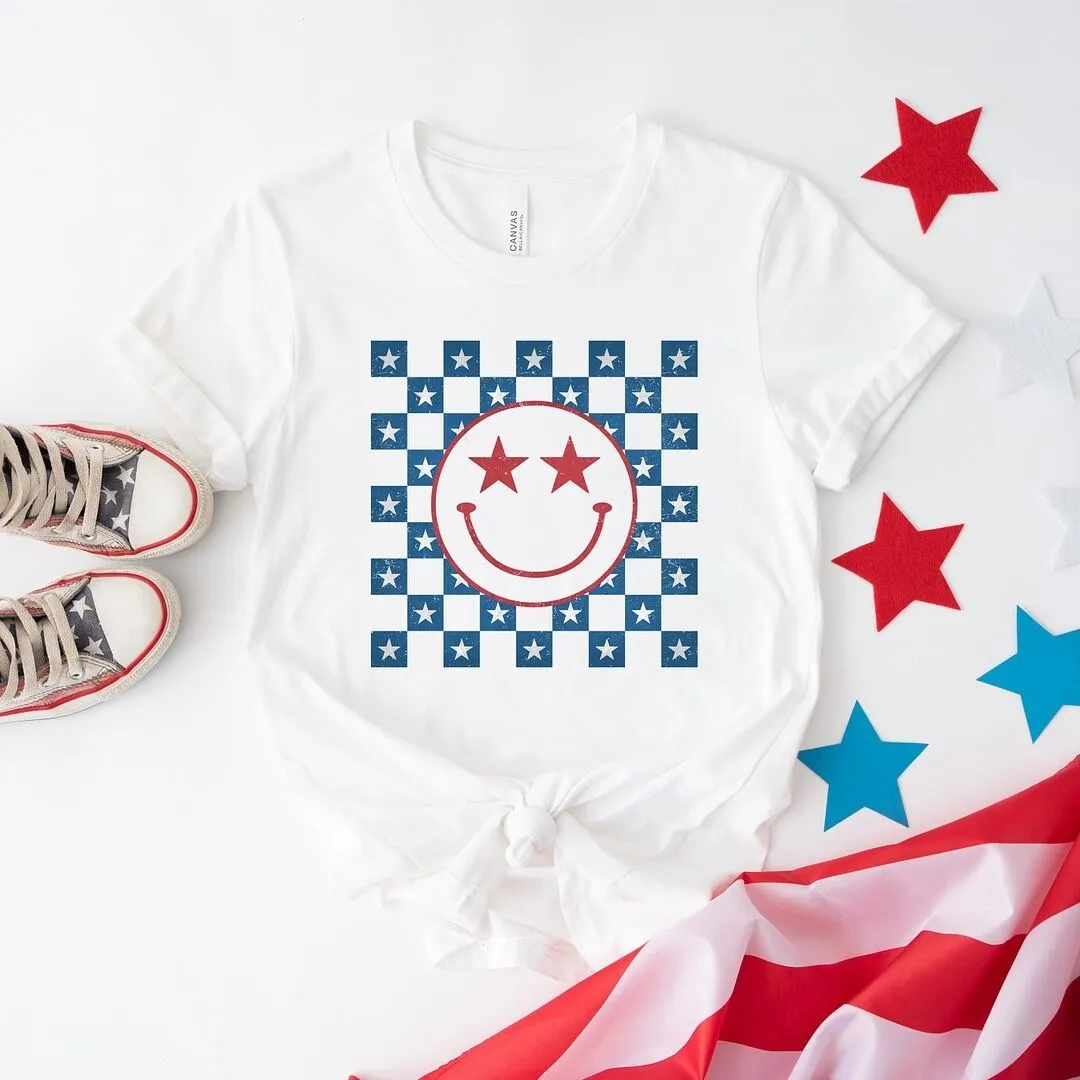 Patriotic Smiley Stars Short Sleeve Crewnneck Tee sold by Zulily