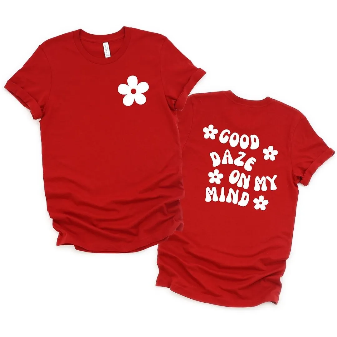 Good Daze On My Mind Flowers Front & Back Short Sleeve Tee sold by Zulily