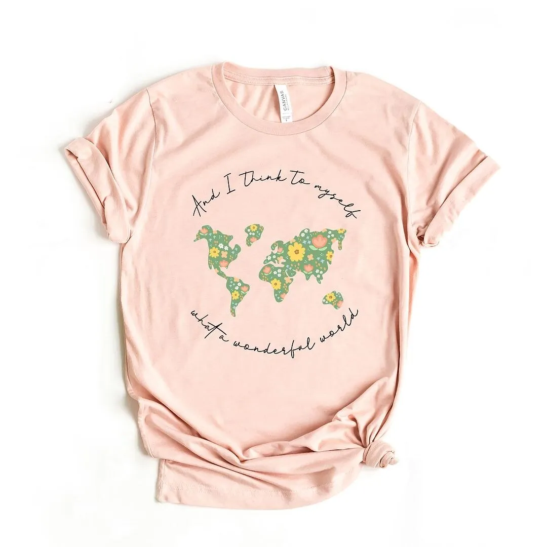 What A Wonderful World Short Sleeve Crewnneck Tee sold by Zulily product image thumbnail 2