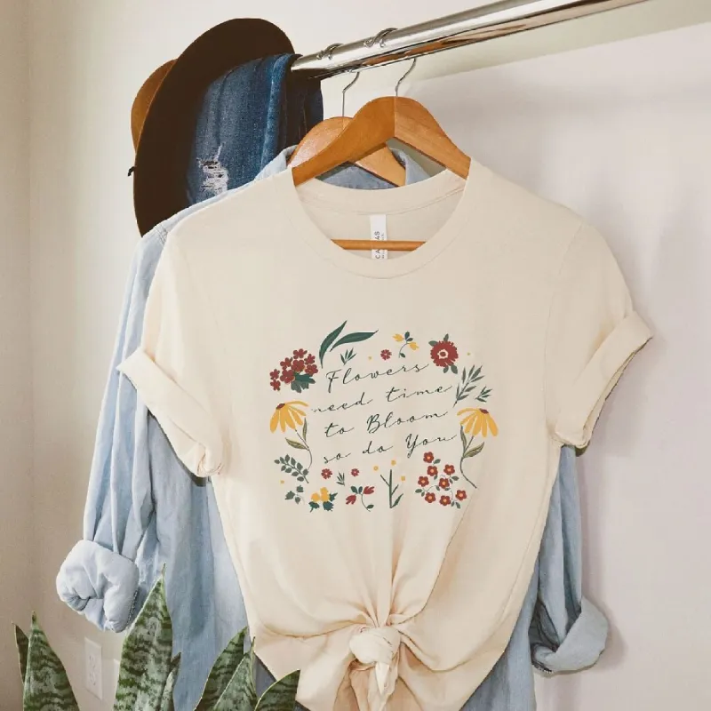 Flowers Need Time To Bloom Short Sleeve Tee sold by Zulily