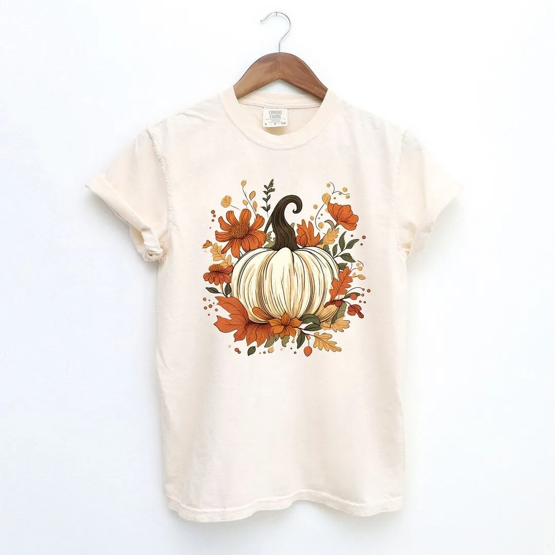 Fall Pumpkin Floral Garment Dyed Tee sold by Zulily product image thumbnail 2