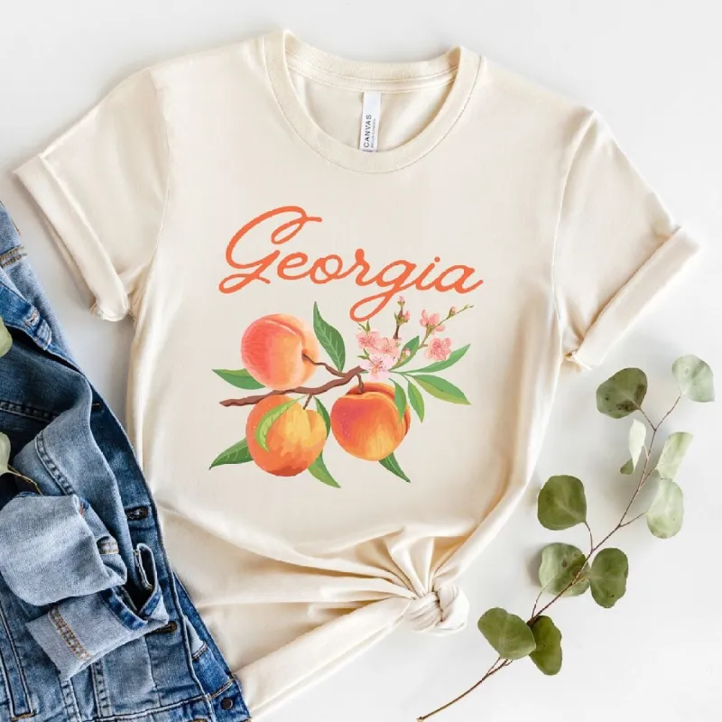 Georgia Peach Flower Short Sleeve Tee sold by Zulily