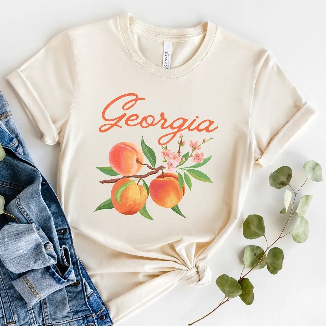 Georgia Peach Flower Short Sleeve Tee sold by Zulily