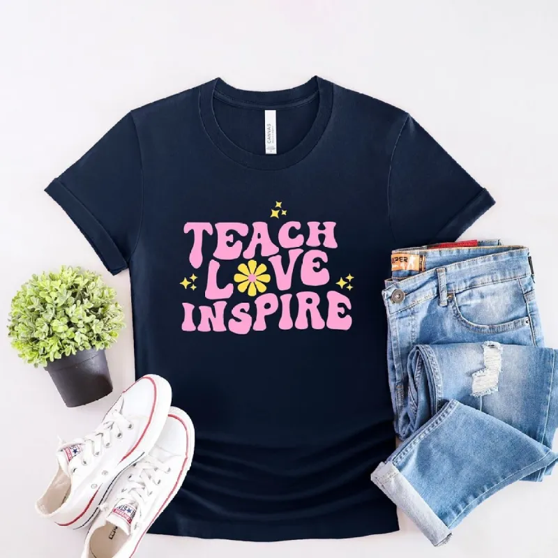Teach Love Inspire Flowers Short Sleeve Crewnneck Tee sold by Zulily