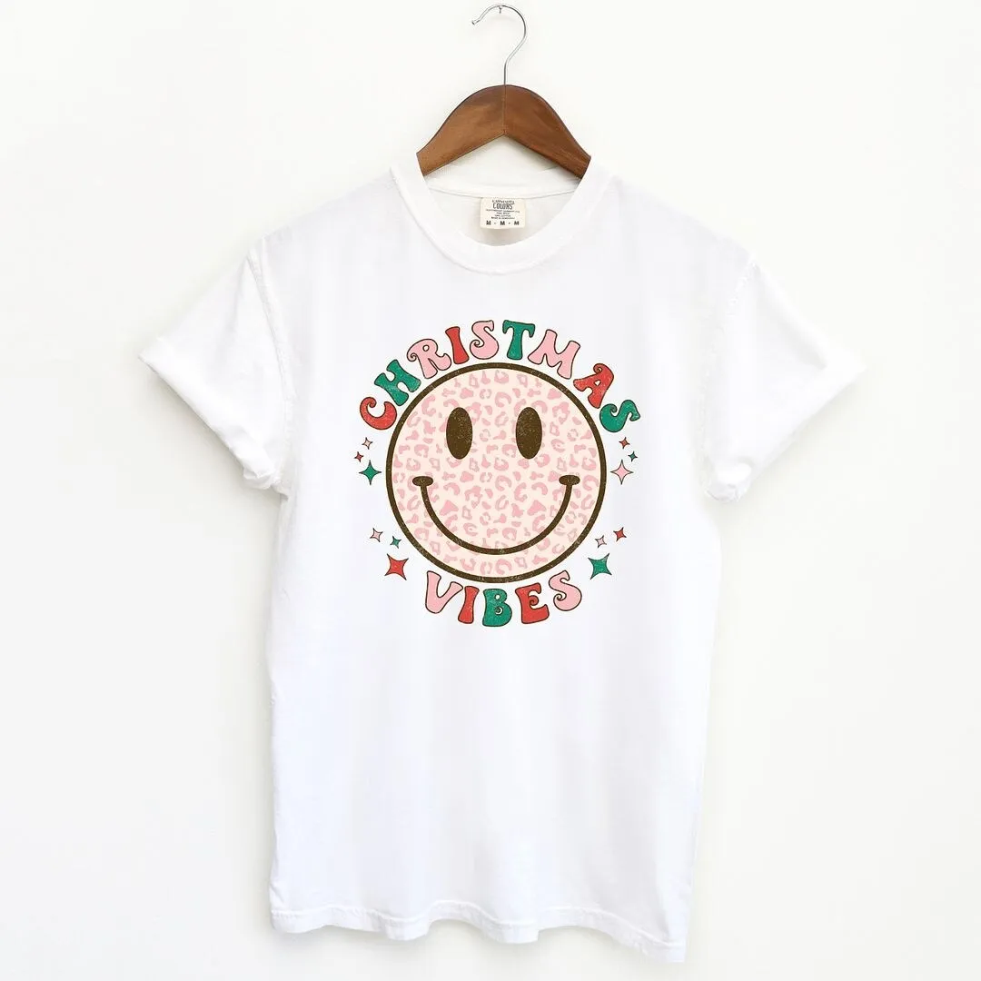 Retro Smiley Face Christmas Vibes Garment Dyed Tee sold by Zulily product image thumbnail 2