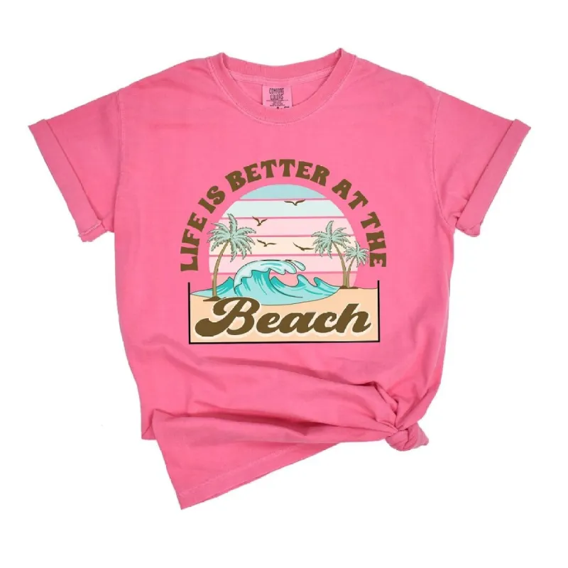 Better At The Beach Wave Garment Dyed Tee sold by Zulily