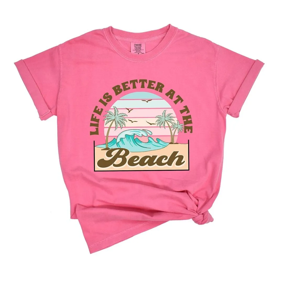Better At The Beach Wave Garment Dyed Tee sold by Zulily