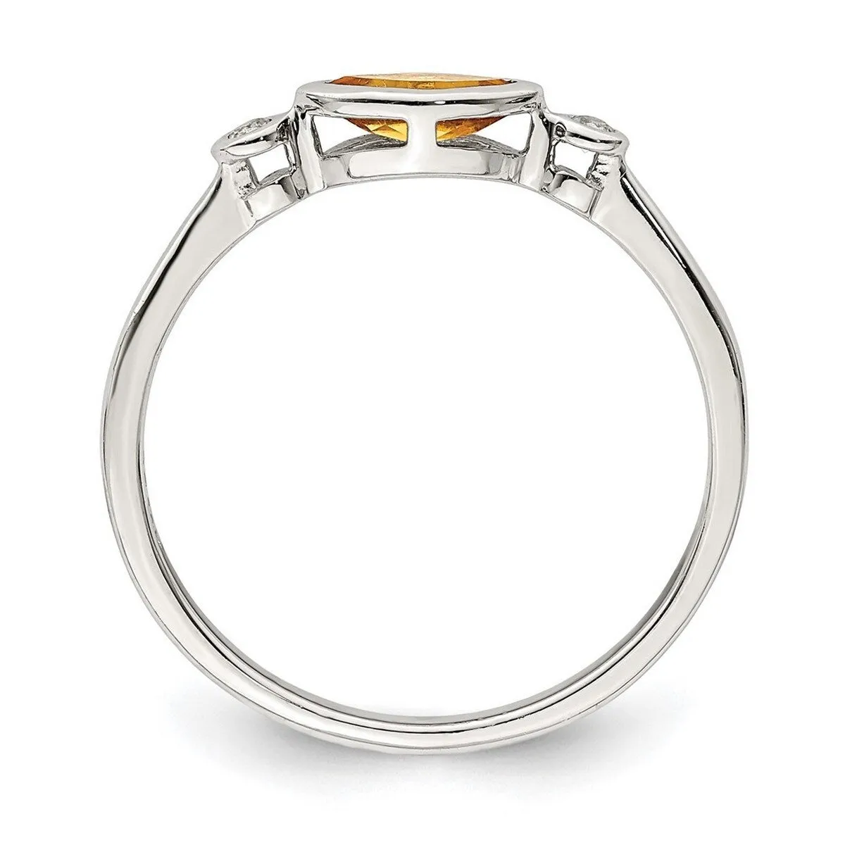 Curata 925 Sterling Silver Sideways Marquise Citrine and White Topaz Ring sold by Zulily product image thumbnail 3