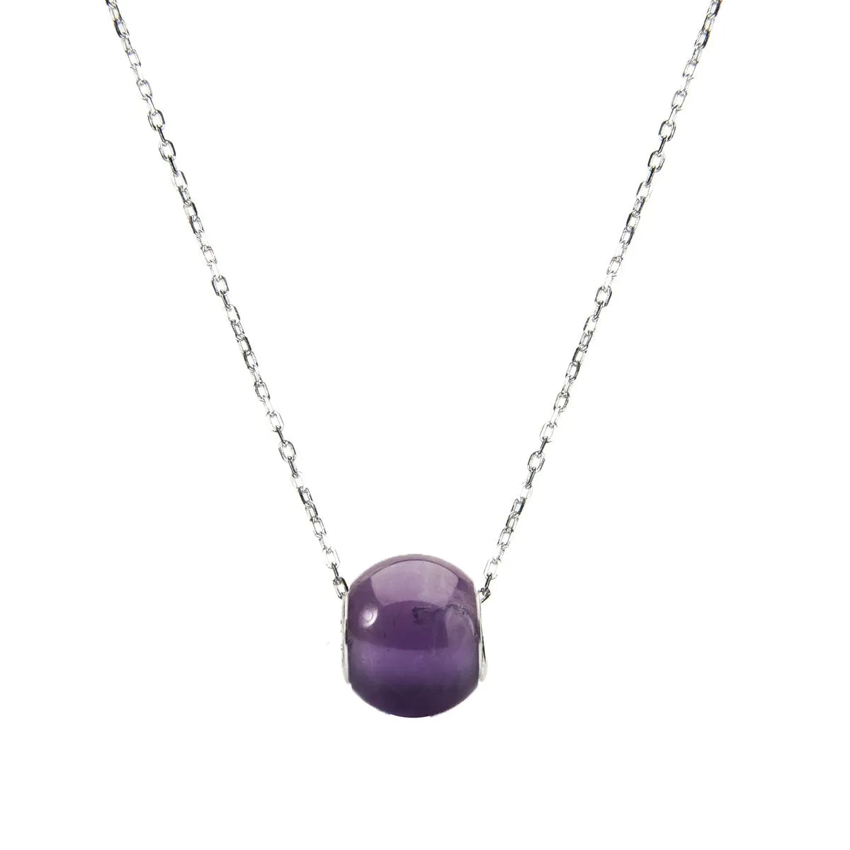 Amethyst Sterling Silver Bead Pendant Necklace sold by Zulily