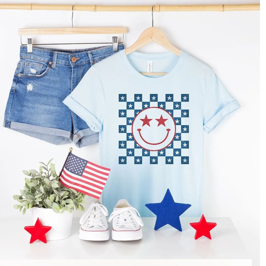 Patriotic Smiley Stars Short Sleeve Crewnneck Tee sold by Zulily