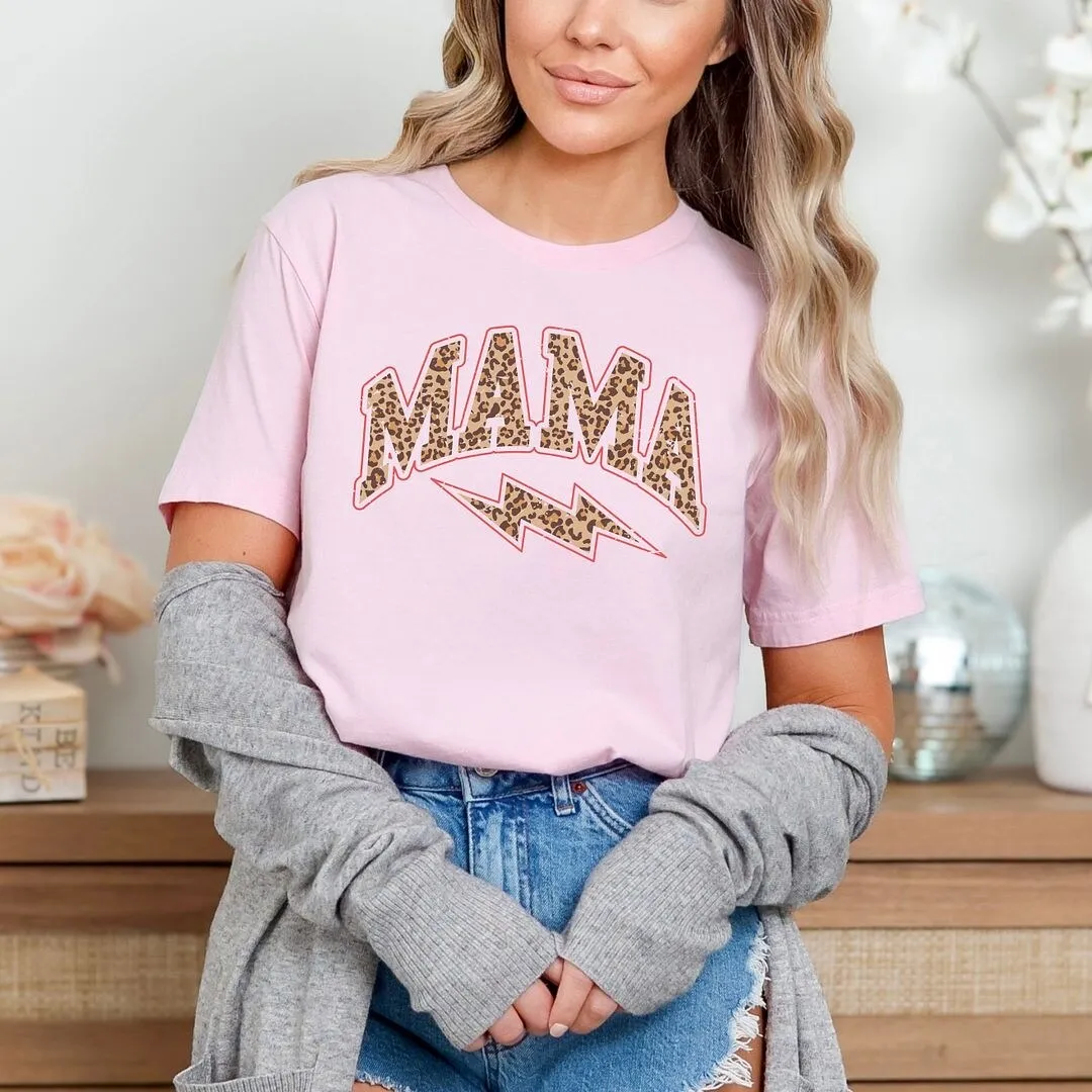 Mama Leopard Lightning Bolt Short Sleeve Crewnneck Tee sold by Zulily product image thumbnail 3