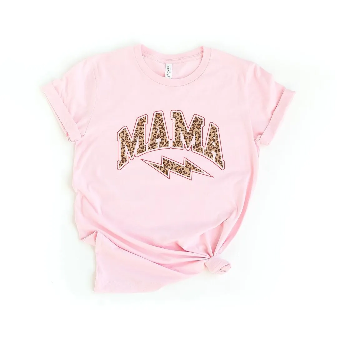 Mama Leopard Lightning Bolt Short Sleeve Crewnneck Tee sold by Zulily product image thumbnail 2