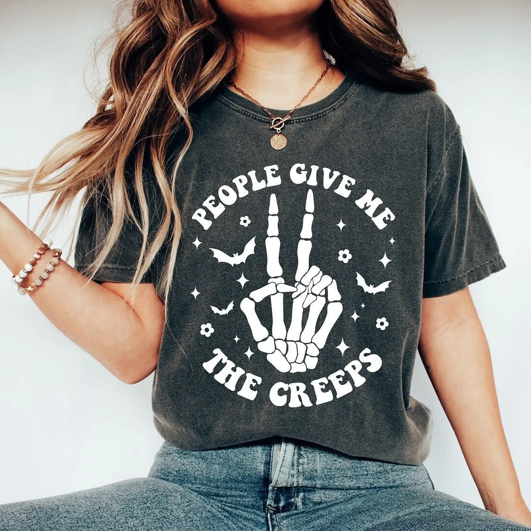 People Give Me The Creeps Garment Dyed Tee sold by Zulily product image thumbnail 3