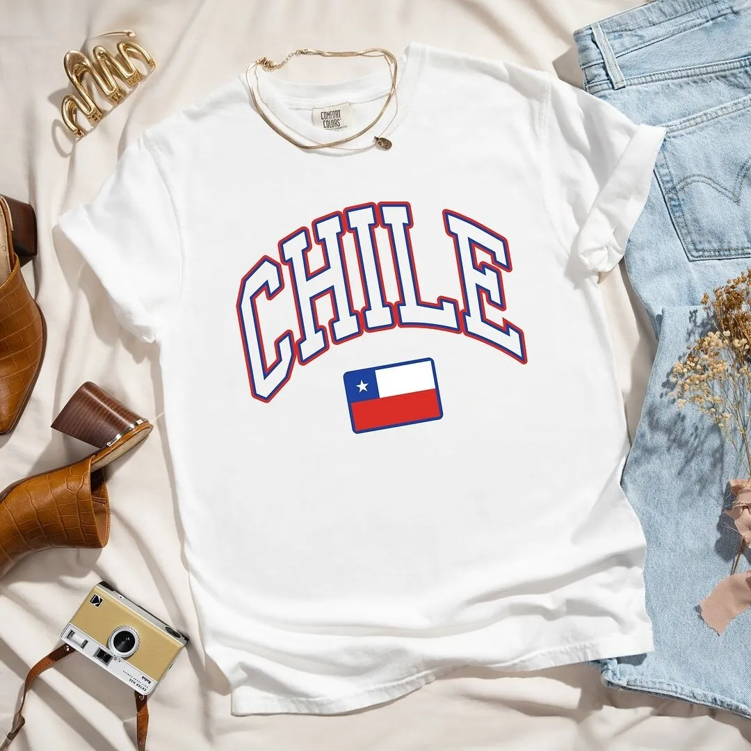 Chile Flag Garment Dyed Tee sold by Zulily