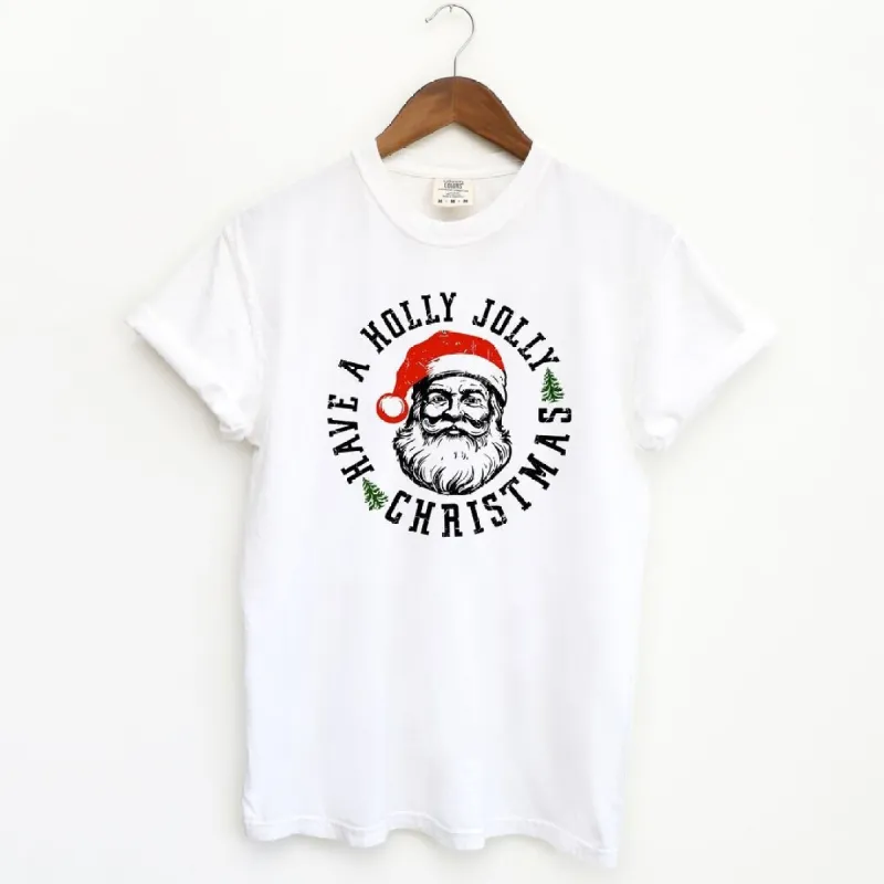 Holly Jolly Santa Garment Dyed Tee sold by Zulily