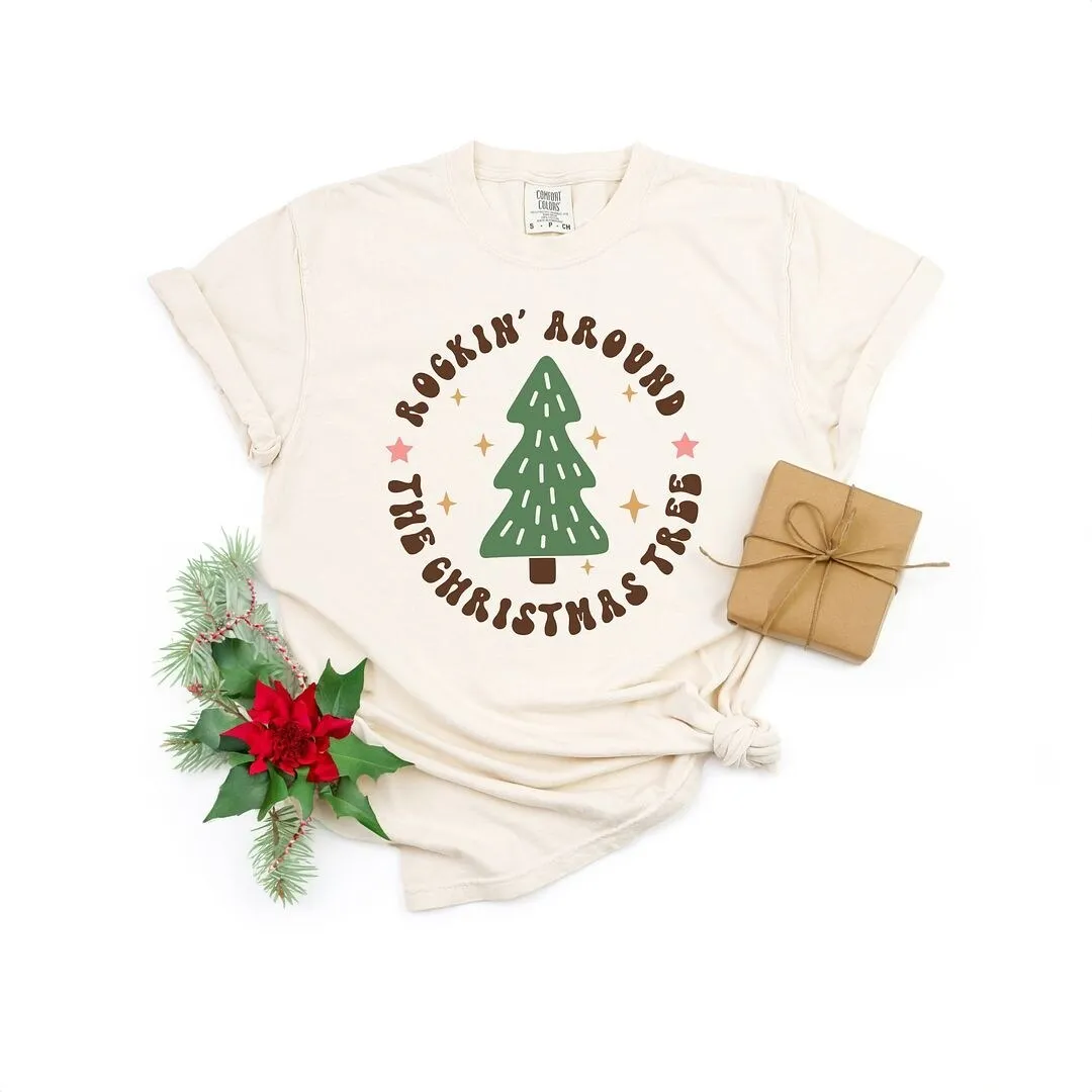 Retro Rockin' Around Tree Garment Dyed Tee sold by Zulily