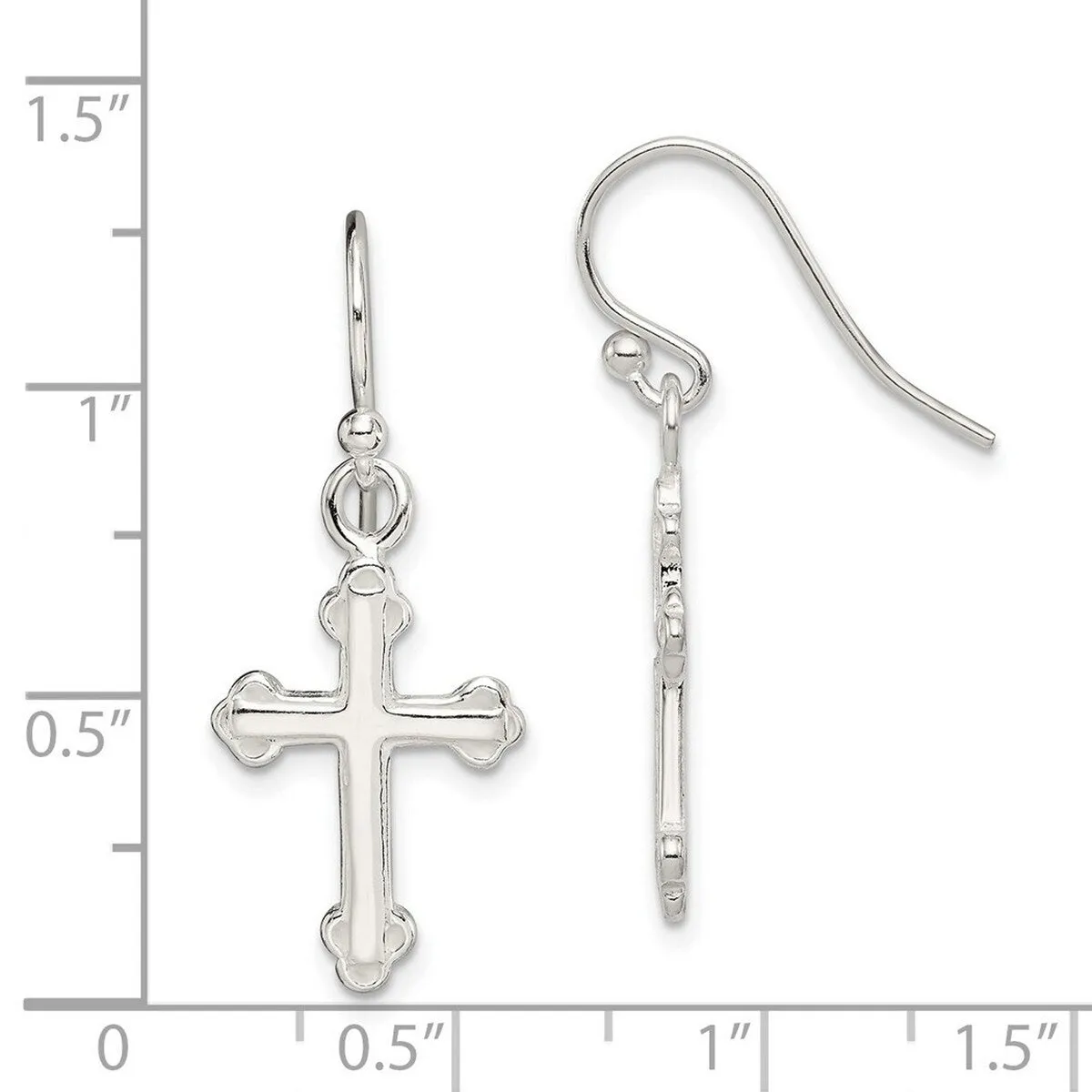 Curata 925 Sterling Silver Polished 14x37mm Hook Dangle Cross Earrings sold by Zulily product image thumbnail 2
