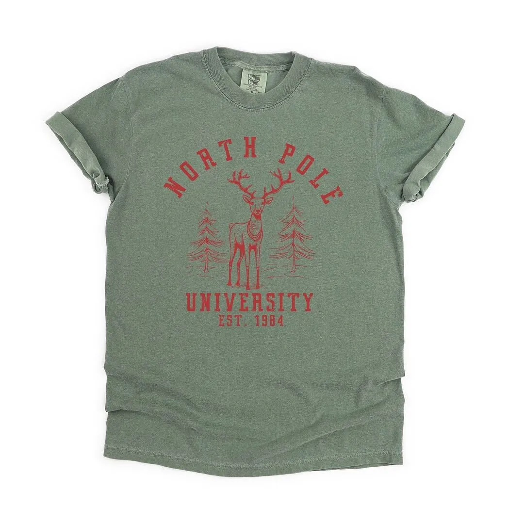 North Pole University Deer Garment Dyed Tee sold by Zulily product image thumbnail 2