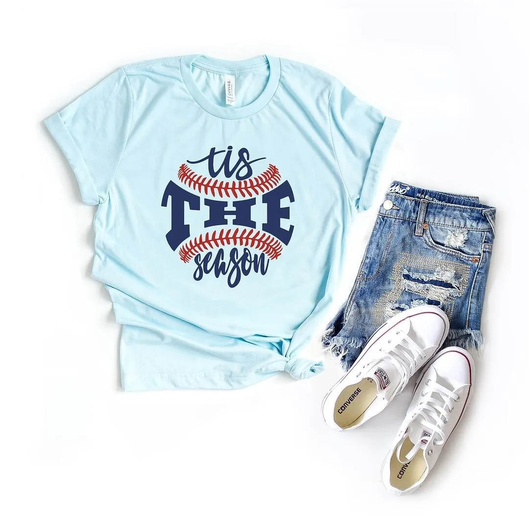 Tis the Season Baseball Short Sleeve Crewnneck Tee sold by Zulily