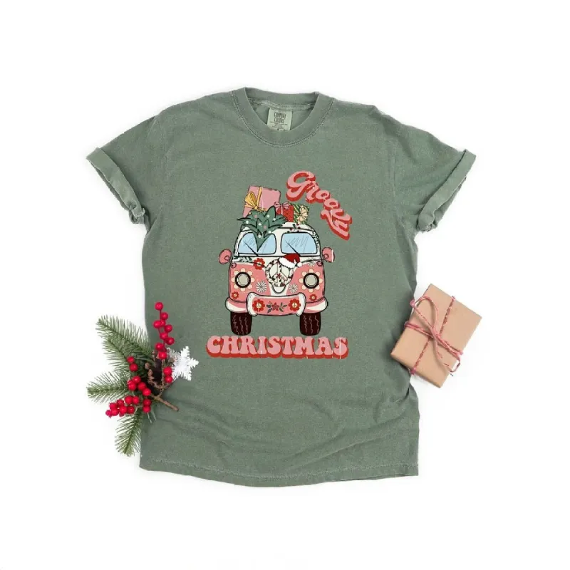 Retro Van Groovy Christmas Garment Dyed Tee sold by Zulily