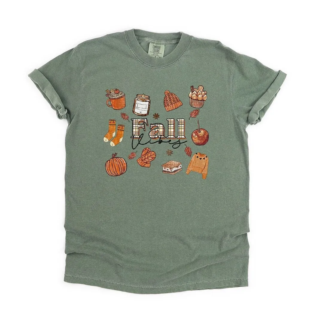 Plaid Fall Vibes Collage Garment Dyed Tee sold by Zulily product image thumbnail 2