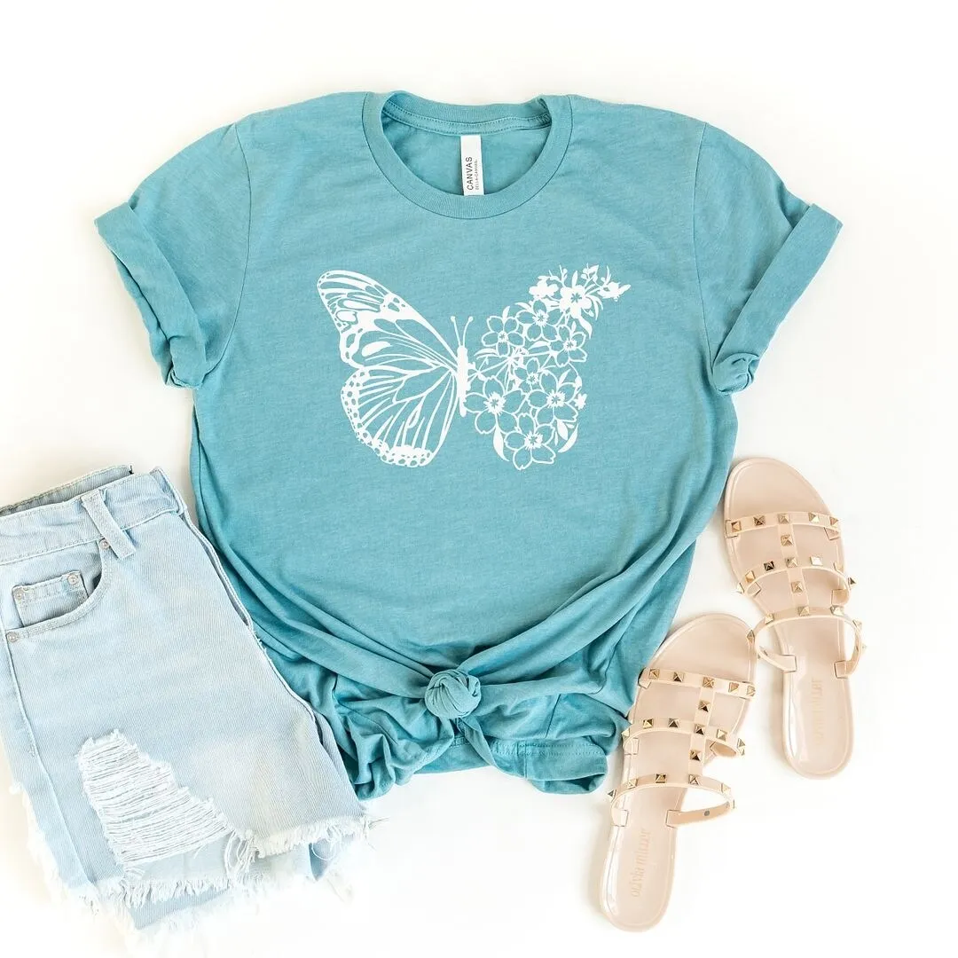 Butterfly and Flowers Short Sleeve Tee sold by Zulily