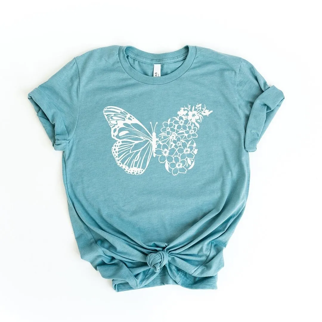 Butterfly and Flowers Short Sleeve Tee sold by Zulily product image thumbnail 2
