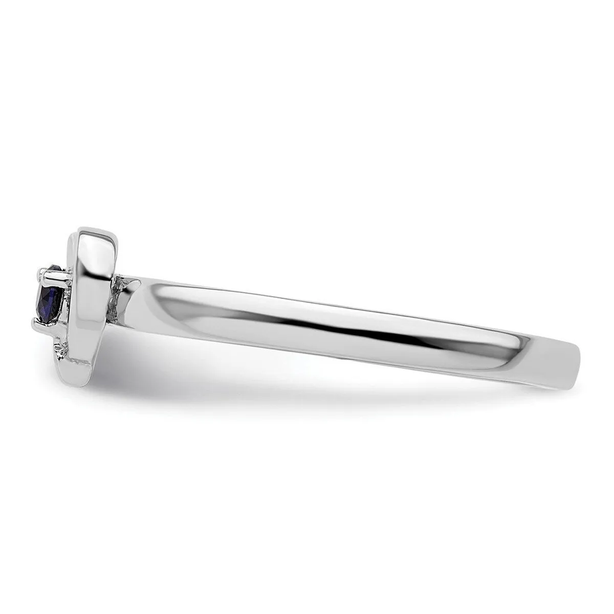 Curata 925 Sterling Silver Created Sapphire Small Heart Ring sold by Zulily product image thumbnail 4