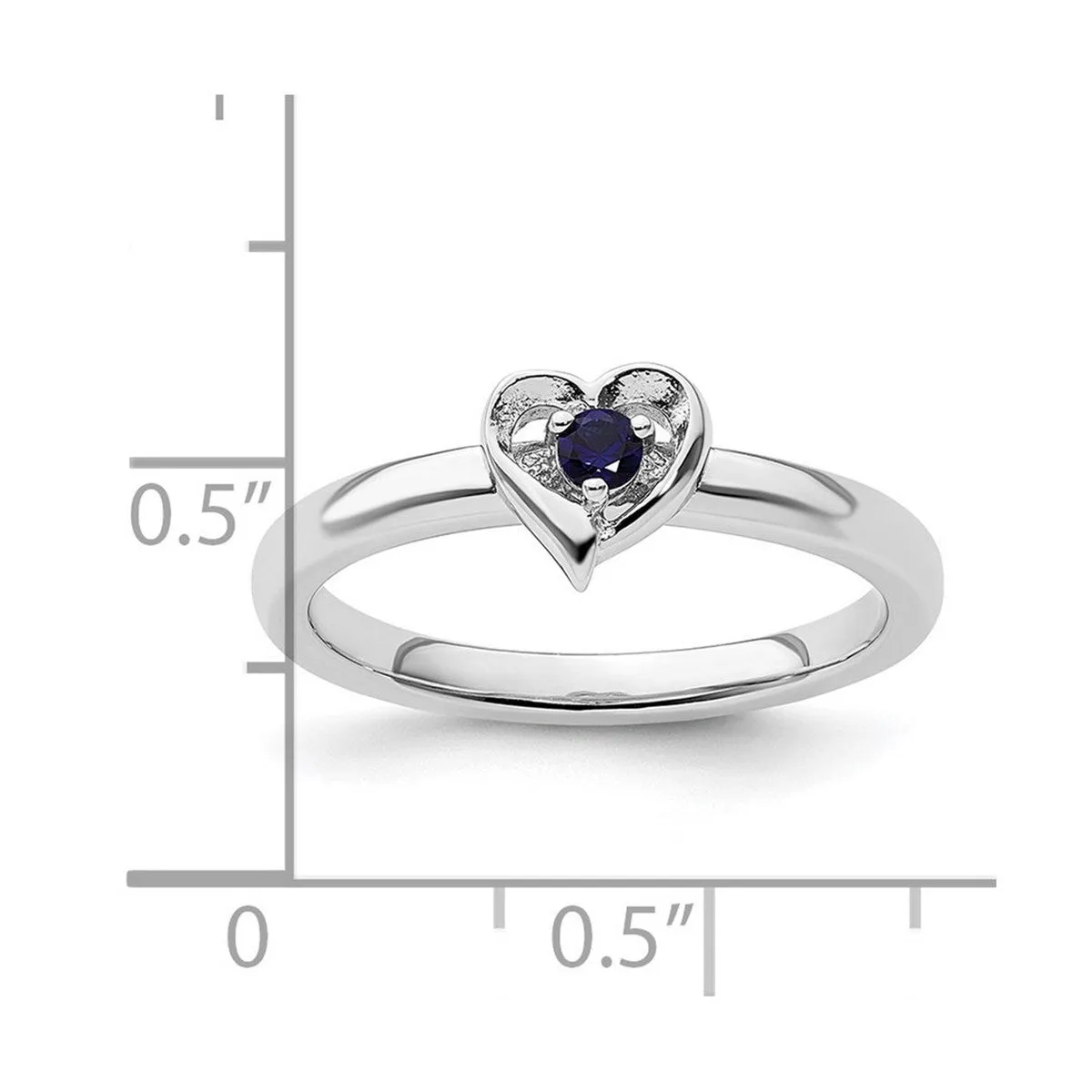 Curata 925 Sterling Silver Created Sapphire Small Heart Ring sold by Zulily product image thumbnail 2