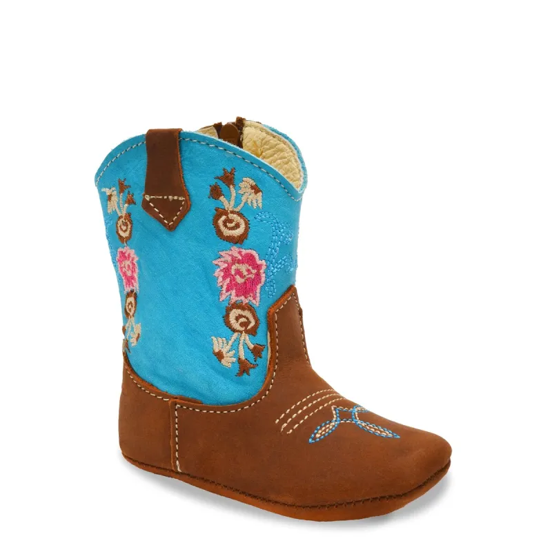 RedHawk Boot Co. Little Cowpokes Square Toe Booties in Blue sold by Zulily