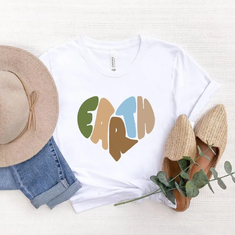 Earth Heart Short Sleeve Crewnneck Tee made by Zulily