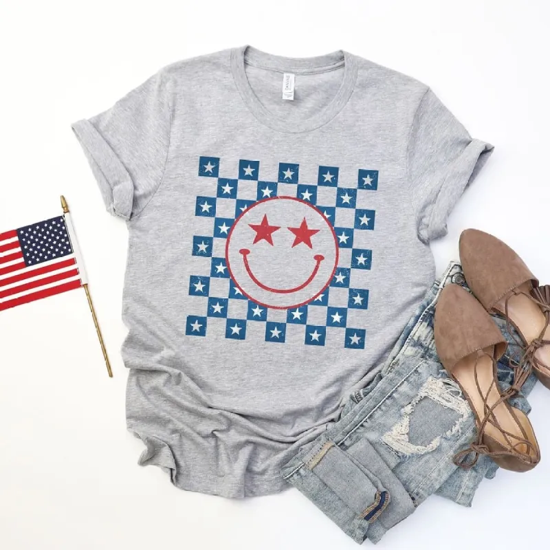 Patriotic Smiley Stars Short Sleeve Crewnneck Tee sold by Zulily