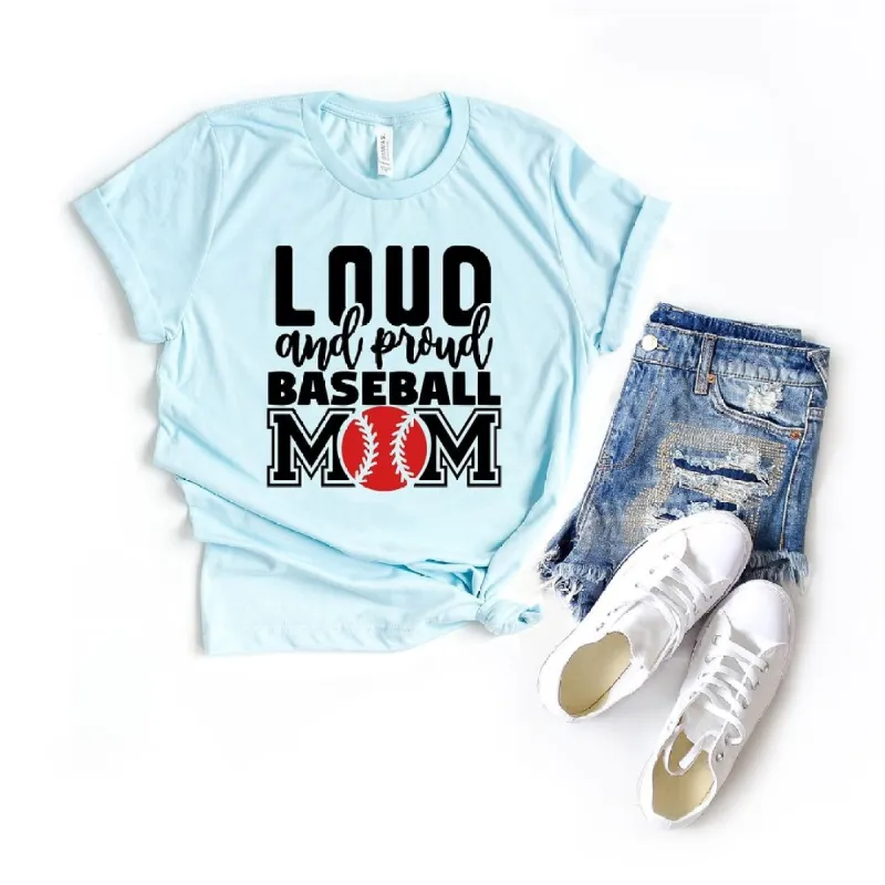 Loud and Proud Baseball Mom Short Sleeve Crewnneck Tee sold by Zulily