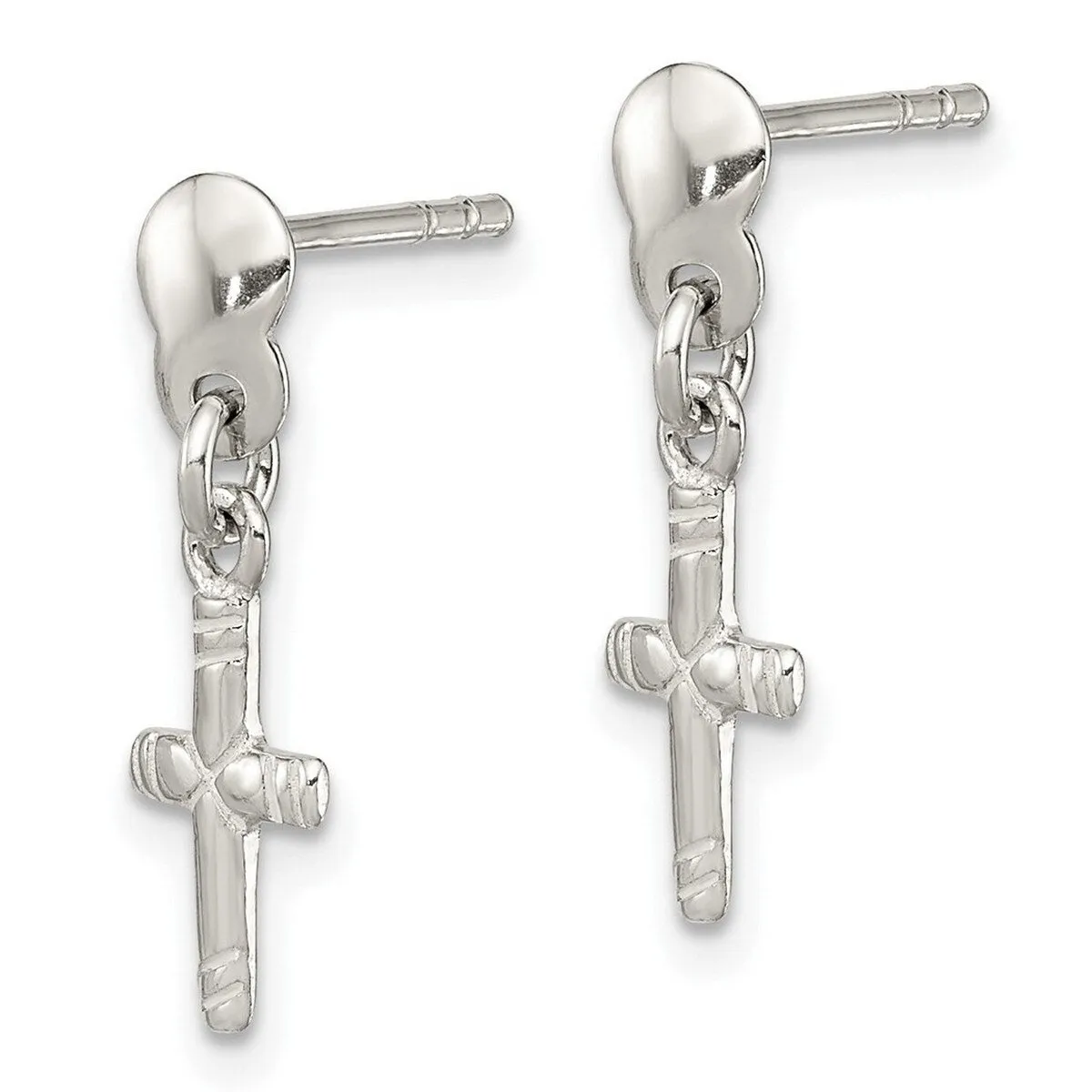 Curata 925 Sterling Silver Polished 7x19mm Dangle Cross Post Earrings sold by Zulily product image thumbnail 3