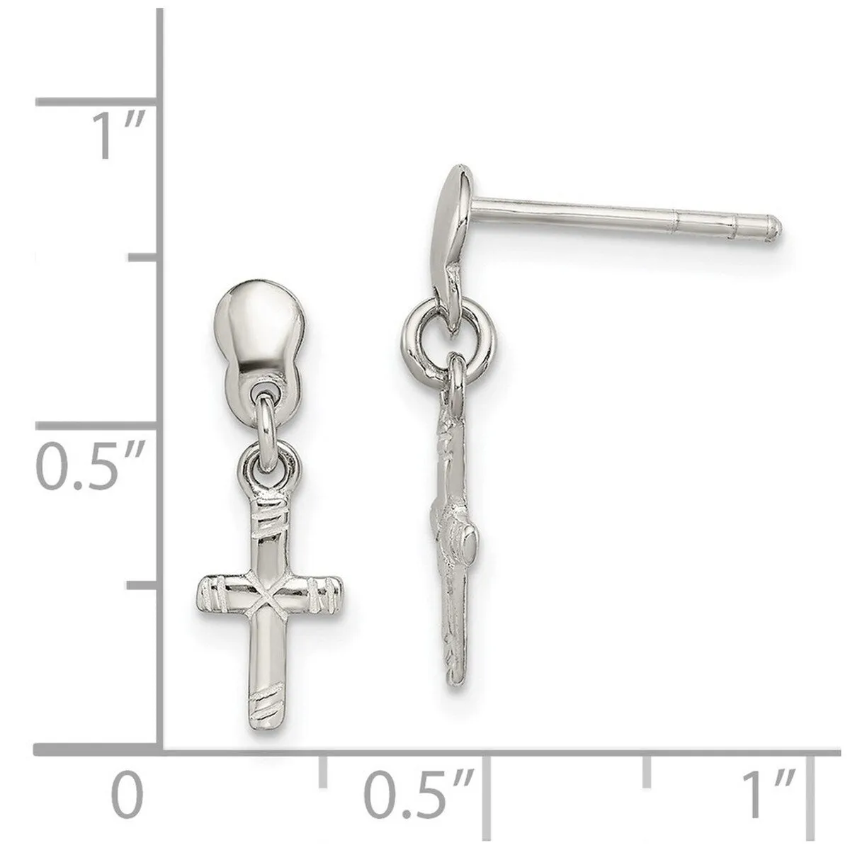 Curata 925 Sterling Silver Polished 7x19mm Dangle Cross Post Earrings sold by Zulily product image thumbnail 2