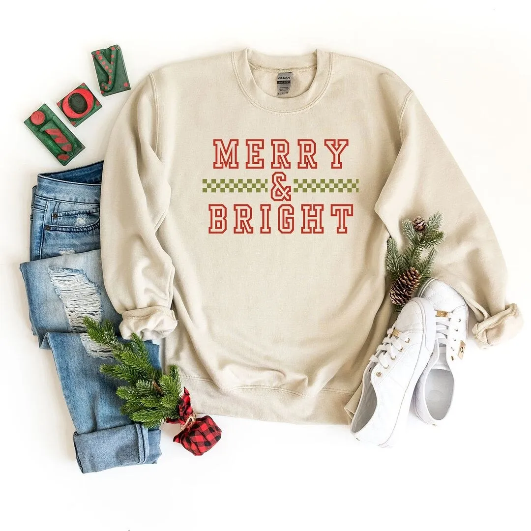 Merry And Bright Checkered Graphic Sweatshirt sold by Zulily