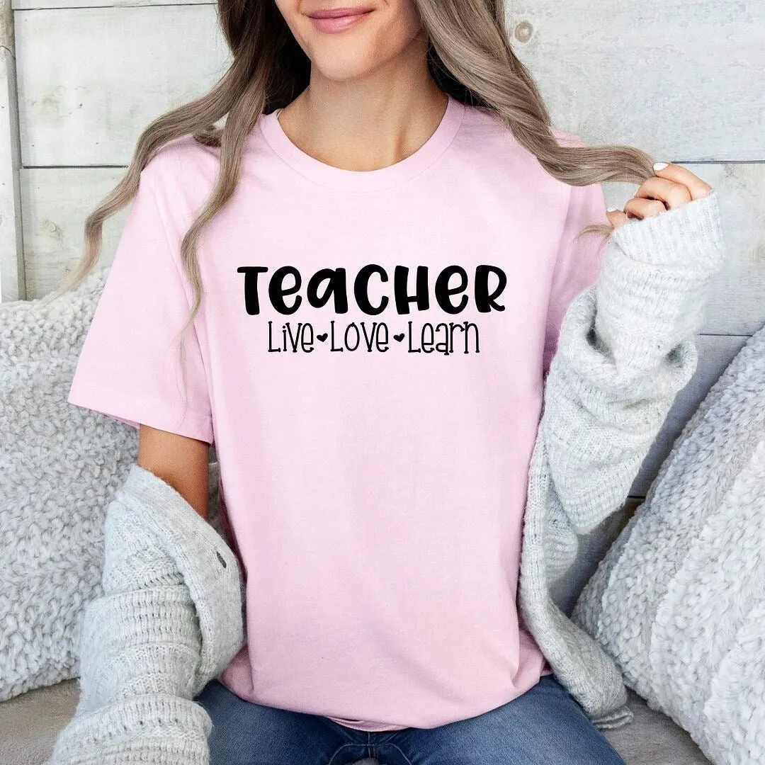 Teacher Live Love Learn Short Sleeve Crewnneck Tee sold by Zulily product image thumbnail 3