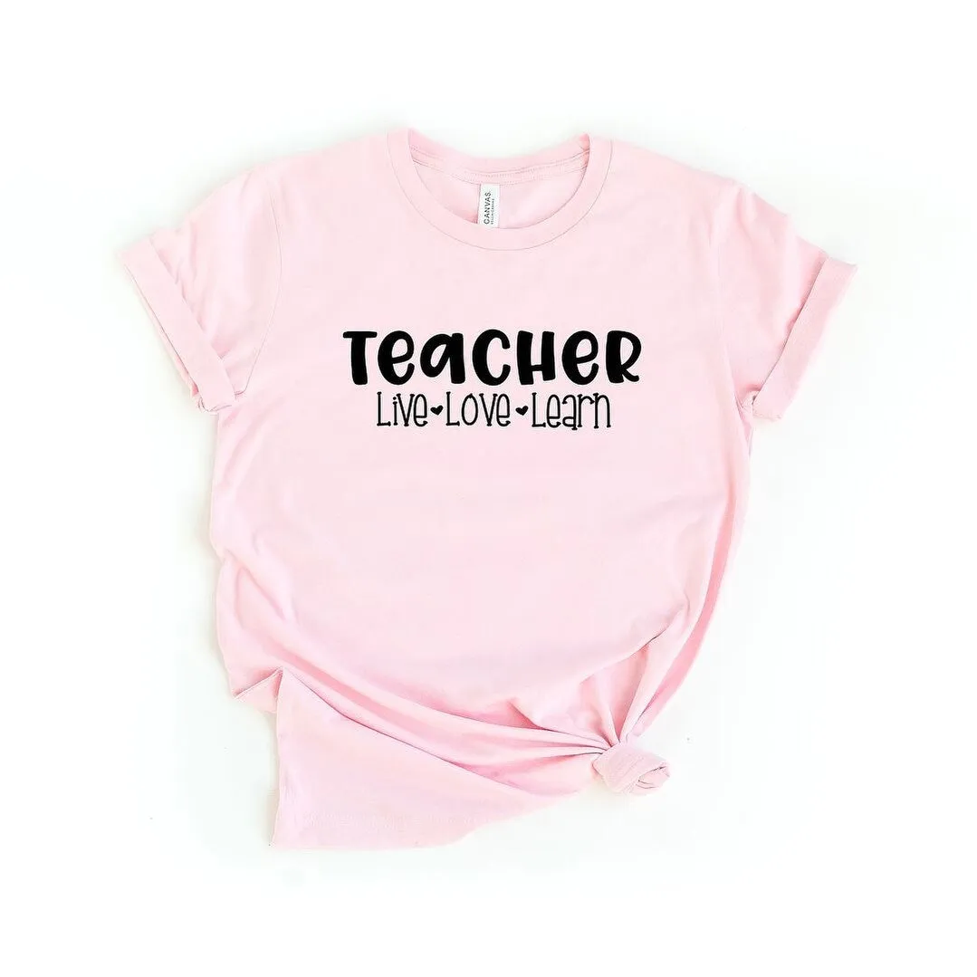 Teacher Live Love Learn Short Sleeve Crewnneck Tee sold by Zulily product image thumbnail 2