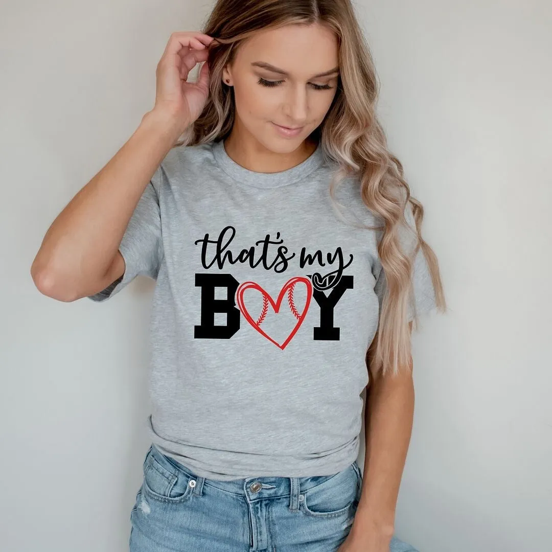 That's My Boy Baseball Short Sleeve Crewnneck Tee sold by Zulily product image thumbnail 3
