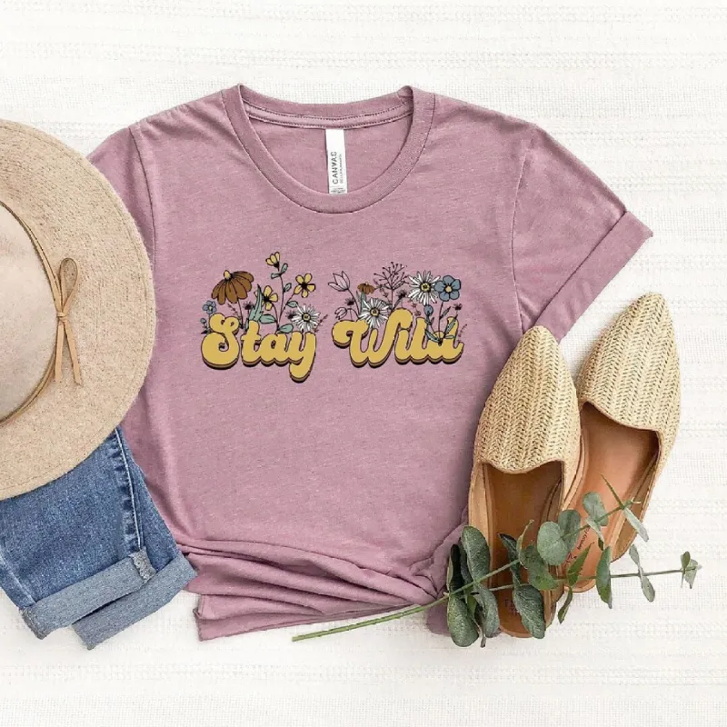 Stay Wild Colorful Flowers Short Sleeve Tee sold by Zulily