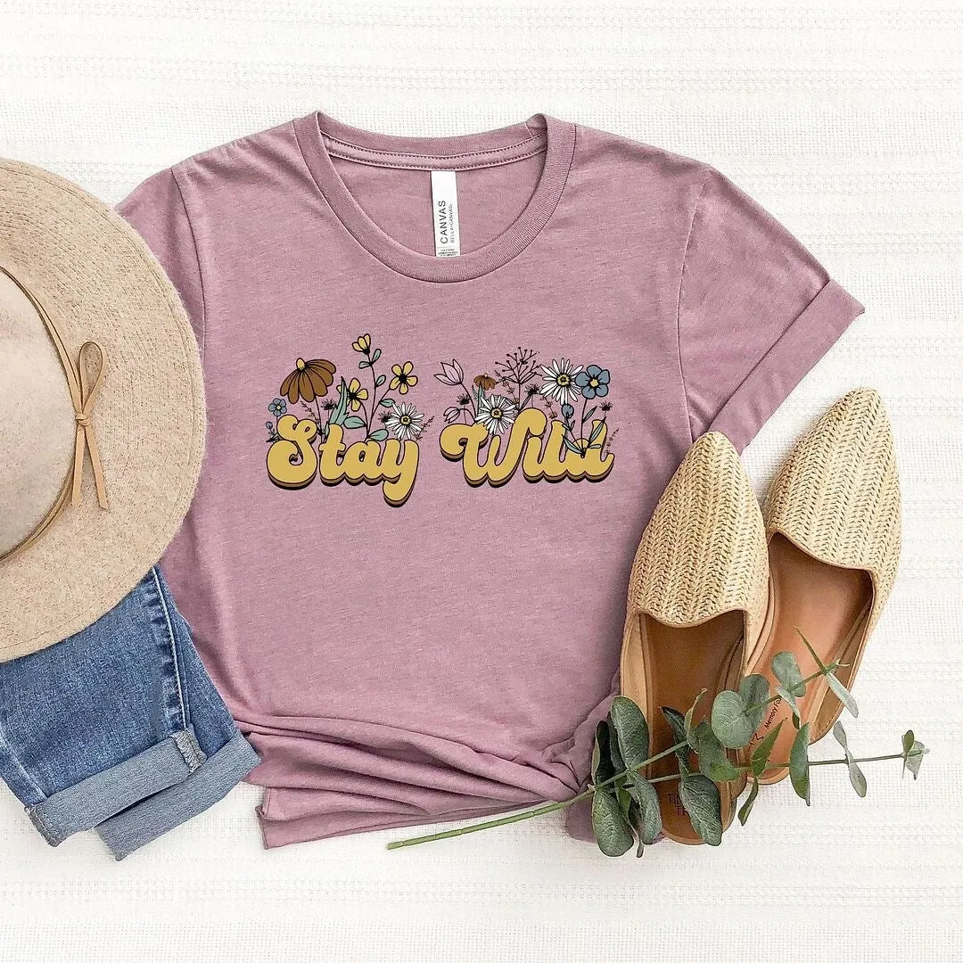 Stay Wild Colorful Flowers Short Sleeve Tee sold by Zulily