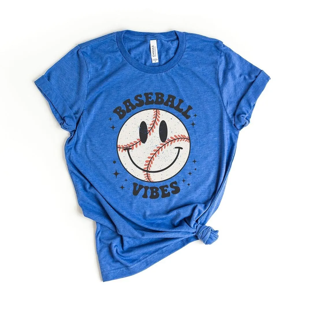 Baseball Vibes Smiley Face Short Sleeve Crewnneck Tee sold by Zulily product image thumbnail 2