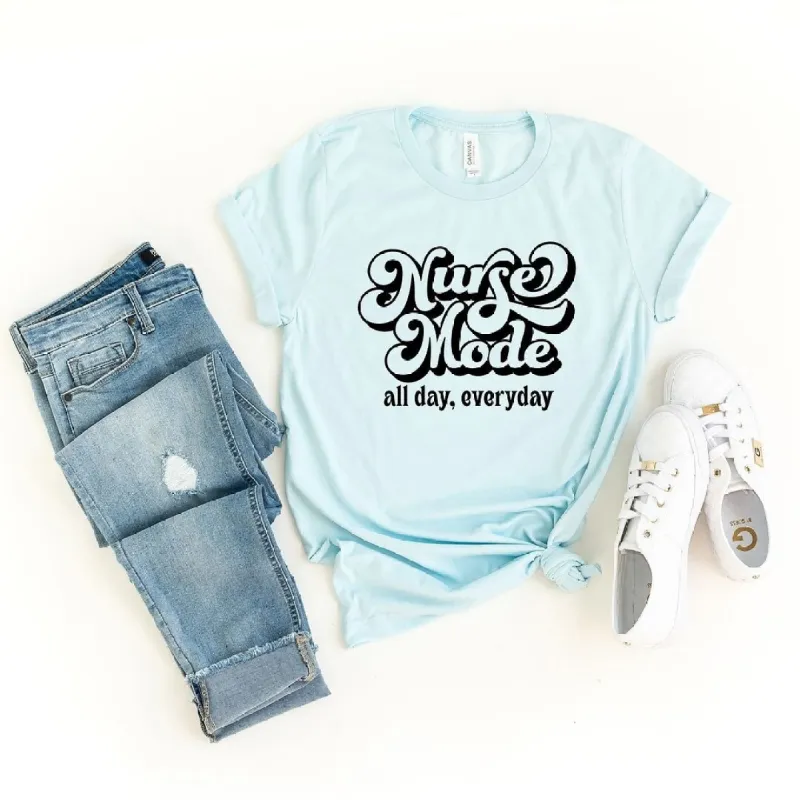 Nurse Mode Retro Short Sleeve Crewnneck Tee sold by Zulily