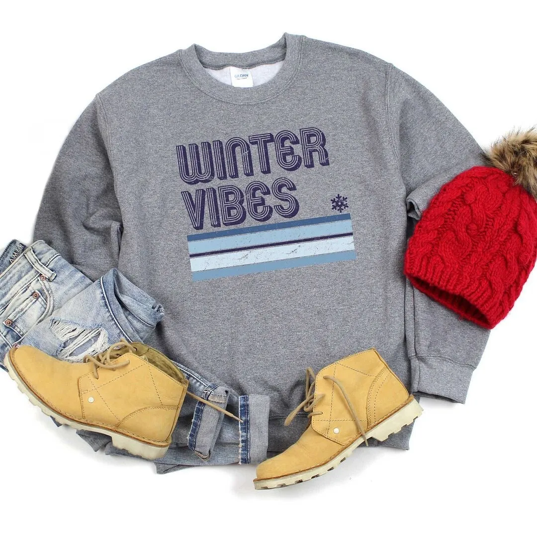 Winter Vibes Stripes Graphic Sweatshirt sold by Zulily