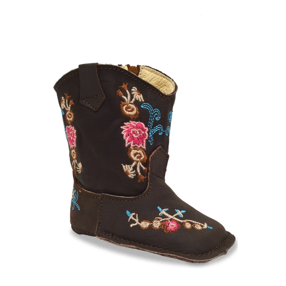 RedHawk Boot Co. Little Cowpokes Wide Square Toe Booties in Bouquet sold by Zulily