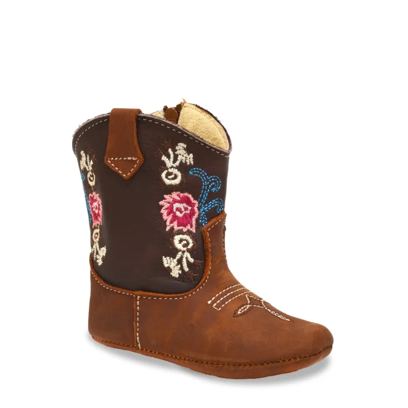 RedHawk Boot Co. Little Cowpokes Square Toe Booties in Tan sold by Zulily